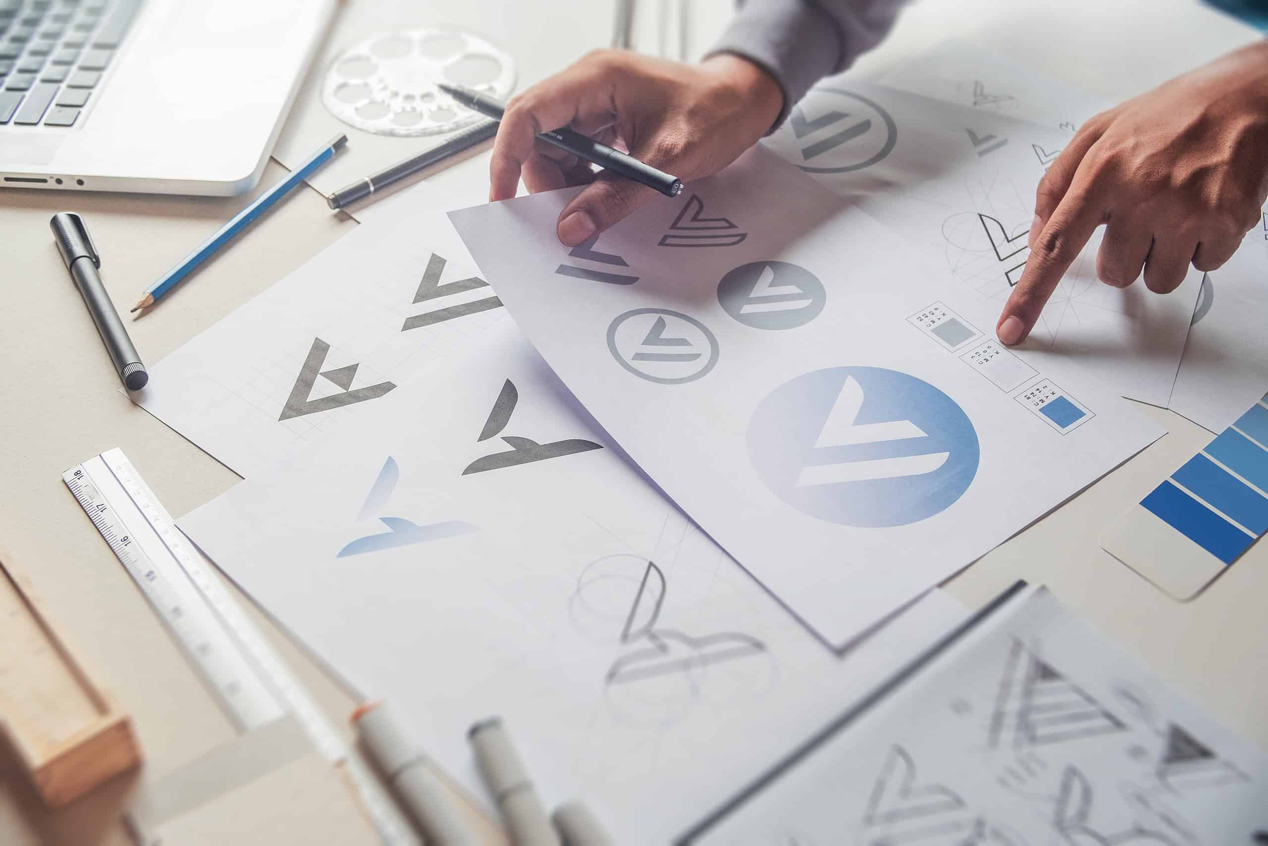 High-resolution image showcasing logo development and branding concepts for creative designers.